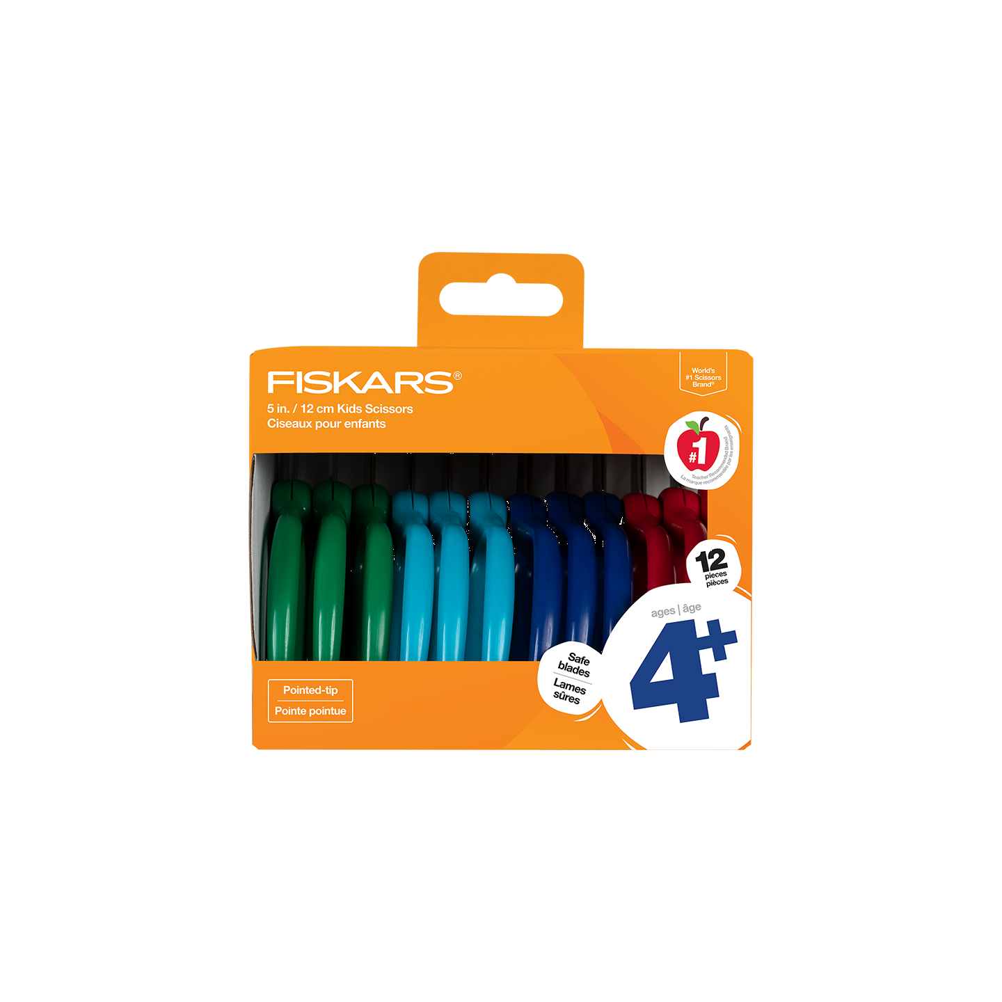 FISKARS POINTED-TIP 5 SAFETY EDGE BLADES SCISSORS - AGES 4+